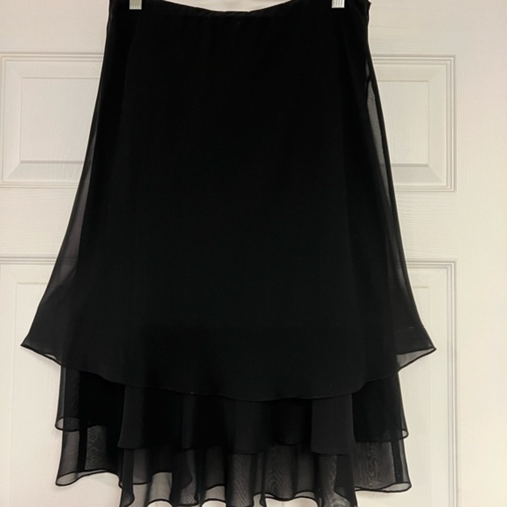 Alex Evenings Black Tiered Skirt Size Large